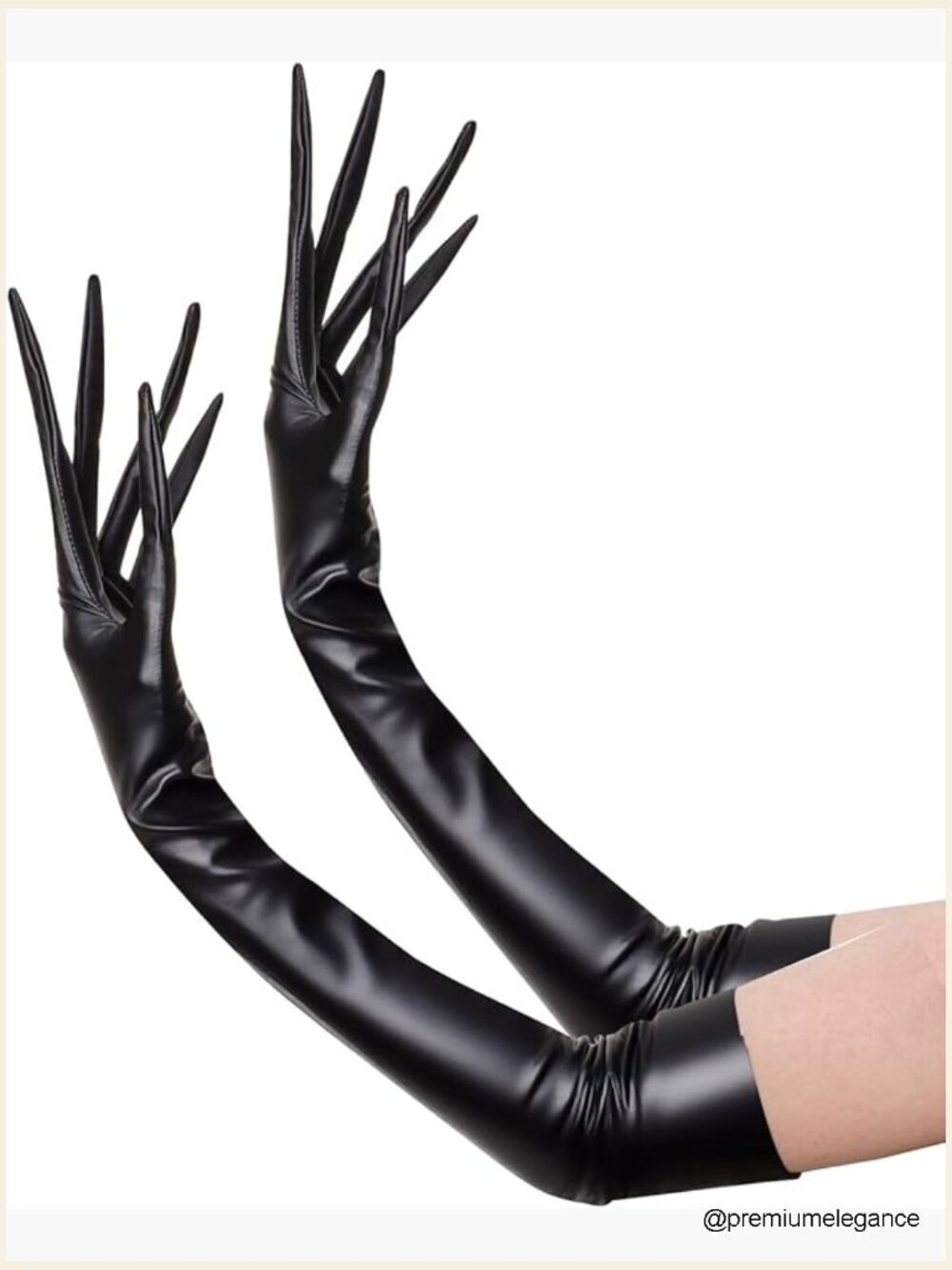 Faux Leather Opera Gloves Long Elbow Length Party Costume Accessory